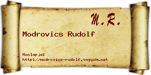Modrovics Rudolf névjegykártya